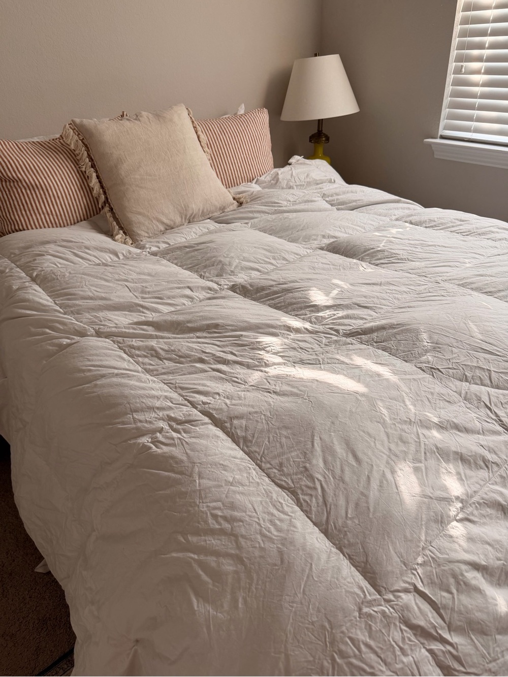 Plush White Down Comforter - Soft White Bedding - Duvet Insert - king
